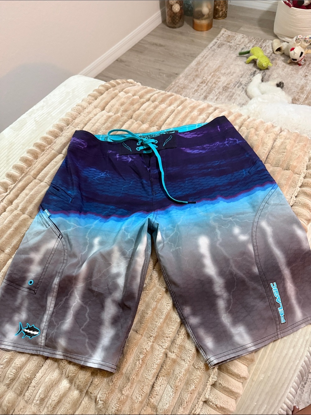Pelagic Men's Purple and Blue Gradient Board Shorts
